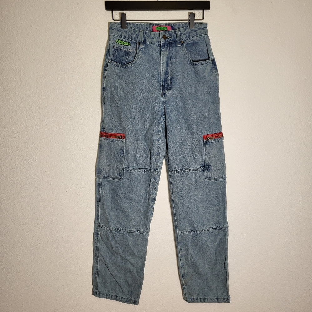 Empyre Tori Y2K Wide Leg Zipper Cargo Skater Jeans size 2